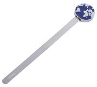 Troika - Segnalibro a forma di sfera del mondo, in acciaio INOX, lucido, colore: blu/argento