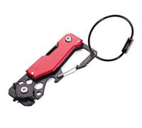 TROIKA TOOLINATOR - KTL25/RD - Mini Strumento con 10 funzioni - Coltello - Portachiavi (Filo) con moschettone - apribottiglie - Acciaio Inox/Alluminio - anodizzato - Rosso, Nero Originale