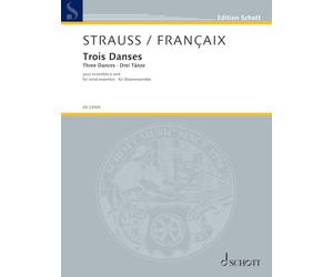 Trois Danses: Paraphrase sur « Capriccio » de Richard Strauss pour ensemble à vent. wind instrumentsensemble (2 flutes, 2 oboes, clarinet, ... and 2 horns). Partition et parties.