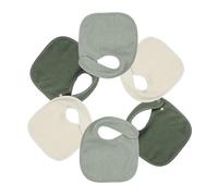 Trois Kilos Sept Confezione da 6 bavaglini per neonati a nido d'ape con chiusura a pressione, morbidi e assorbenti, dalla nascita, colore verde, taglia unica