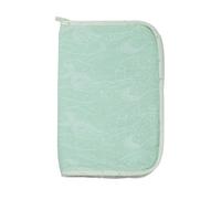 Trois Kilos Sept - Protezione per libretto sanitario per neonati - maternità - nascita - chiusura lampo - alette interne - verde acqua - bordo beige - motivi oceano - 25 x 17,5 cm