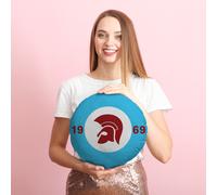 Trojan Claret & Blu 35.6cm Cuscino Rotondo Gemme Cerchio Cuscino