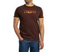 Trojan Uomo Maglietta con logo Ringer, Marrone