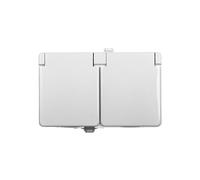 TROL Presa doppia ermetica con/e IP44 Flip Bianco 100436