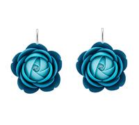 Troli Turquoise-blue dangling Orecchini in the shape of Deep Ocean flowers