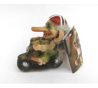 Troll con moto, originale norvegese NyForm Troll n. 154, 10 cm