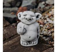 Troll dito medio folletto figura in pietra 24 cm 6 kg grigio cemento bianco a...