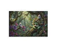 Troll Elfi della foresta Quadro Su Tela Stampe Da Parete Foresta magica Decorazioni Da Parete Pittura Su Tela Stampa Su Tela Pittura Poster Di Arte Per Camera Da Letto E Da Pranzo, Soggiorno, Cucina