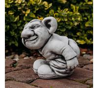 Troll leccami Statua in pietra folletto 24 cm 8 kg grigio cemento bianco ant...