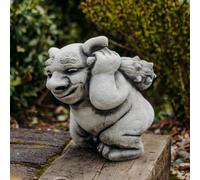 Troll XXL folletto di Neanderthal statua in pietra 30 cm 15 kg grigio cemento...
