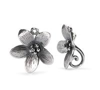 Trollbeads Orecchini in argento trollanemone, 1 cm, Argento, Senza pietra