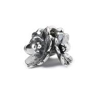 Trollbeads Perlina in argento 925 a forma di fiore, Misura unica, Argento sterling, Zirconia cubica