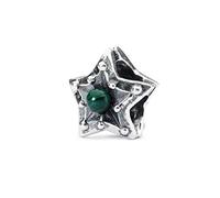 Trollbeads TAGBE-00220 - Ciondolo, Ciondoli per Collane, Donna, Stella della Speranza, Argento 925, Cristalli, Verde