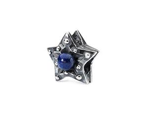 Trollbeads TAGBE-00223 - Ciondolo da donna a forma di stella della forza, in argento 925, con lapislazzuli, colore: Blu