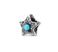Trollbeads TAGBE-00225 - Ciondolo da donna a forma di stella di protezione, in argento 925, turchese