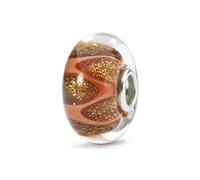 Trollbeads TGLBE-10408 - Charm da donna in argento 925 e vetro con perla marrone, Vetro, Perla
