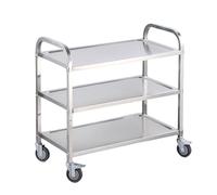 Trolle in acciaio inossidabile commerciale carrello da cucina a 3 livelli mobile carrello multi funzionale su ruote hostess per salone extra grande 3-layer 85 * 45 * 88cm