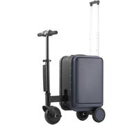 trolley bagaglio a mano valigia trolley trolley cabina valigia elettrica cavalcabile per bambini valigia scooter elettrico, asta in lega di alluminio, porta di ricarica USB, carico 110kg,Blue