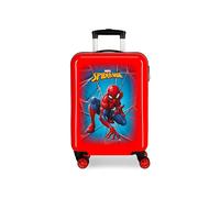 Marvel Spiderman Black Trolley cabina Rosso 37x55x20 cms Rigida ABS Chiusura a combinazione numerica 34L 2,6Kgs 4 doppie ruote Bagaglio a mano