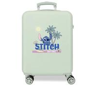 Trolley Cabina Stitch Disney Lilo & Stitch 55 cm Valigia Rigida ABS con 4 Ruote Multidirezionali e Chiusura a Combinazione Bagaglio a Mano 35 Litri Manico Telescopico Verde Salvia 55x38x20 cm