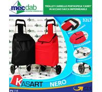 Trolley Carrello Portaspesa Carry in Acciaio Sacca impermeabile 32 lt Kasart