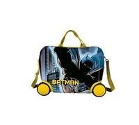 Trolley Cavalcabile Batman, Valigia da Viaggio per Bambini Rigida in ABS, Cavalcabile Trainabile con Tracolla 23L 45 x 22 x 34 cm, Multicolore