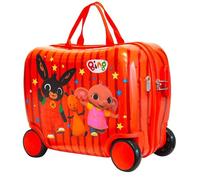 Trolley Cavalcabile Bing Bambino Valigia Bagaglio a Mano 40 cm ABS con 4 Ruote Bing Flop Sula Seggiolino Bambini Chiusura a Combinazione Leggero e Resistente Rosso