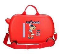 Trolley Cavalcabile Pinocchio Disney per Bambini 45 cm Valigia Rigida ABS con 4 Ruote Multidirezionali e Tracolla Regolabile Bagaglio a Mano 246 Litri Valigia Bambino 3-6 Anni Rosso 31x45x20 cm