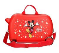 Trolley Cavalcabile Topolino Disney per Bambini 45 cm Valigia Rigida ABS con 4 Ruote Multidirezionali e Tracolla Regolabile Bagaglio a Mano 246 Litri Valigia Bambino 3-6 Anni 31x45x20 cm