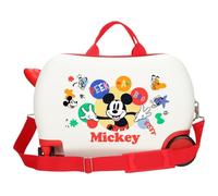 Trolley Cavalcabile Topolino Disney per Bambini 45 cm Valigia Rigida ABS con 4 Ruote Multidirezionali e Tracolla Regolabile Bagaglio a Mano 246 Litri Valigia Bambino 3-6 Anni 31x45x20 cm