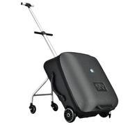 Trolley con ruote girevoli, con seggiolino per bambini, 2 in 1, bagaglio rigido da viaggio, Nero