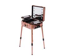 Trolley cosmetico per trucco, accessorio mobile, con valigetta per cosmetici, organizzatore per trucchi professionale, portatile, portatile, su quattro ruote, design semplice e alla moda