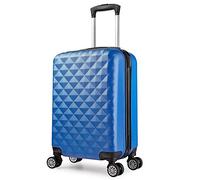 Trolley da Cabina Bagaglio a Mano Budapest 20", Capienza 40 Litri, 55 x 34 x 20cm,Ideale a bordo di EasyJet Ryanair Alitalia Meridiana WizzAir, Trolley in ABS e Policarbonato (Blu)