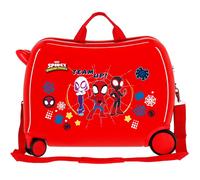 Marvel Spiderman Spidey and Friends Valigia per bambini, ABS rigido Chiusura a combinazione laterale 34L 1.8 kg 4 ruote, Bagaglio a mano, Rosso