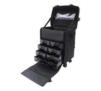 Trolley da viaggio for cosmetici 2 in 1, portatile, con 8 cassetti, assistente di archiviazione multifunzionale Per Estetista Parrucchiere Da Viaggio