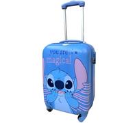 Trolley da viaggio in ABS Stitch Disney per bambini valigia 50 x 33 x 20 cm con quattro ruote e manico allungabile