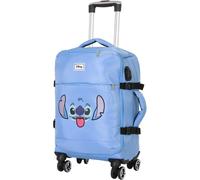 Disney Lilo e Stitch Face-Valigia da Cabina 4 Ruote, Blu, 20 x 40 x 55 cm, Capacità 44 L