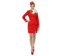 Trolley Dolly Costume Donna Vergine Air Hostess Cabin Girocollo Costume UK 8-18