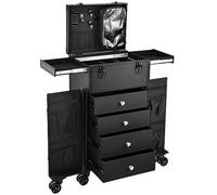 Trolley Estetista con Cassetto Trolley Make Up Grande Valigetta Trucchi Valigia Porta Trucchi Valigetta Trucco Valigia Make Up Trolley Trucco Valigetta Maniküre,Nero scuro