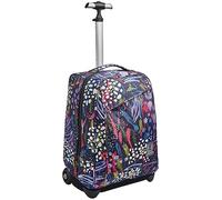 Trolley Invicta, Abstract Jungle, Blu, 2 in 1 con Spallacci per uso Zaino
