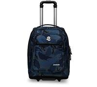 Trolley INVICTA - BUMP PLAIN FANTASY, Blu - 2 Scomparti + 2 Tasche Frontali + Tasca Porta Borraccia - Maxi Capienza 42 LT - Scuola, Viaggio & Tempo Libero