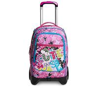 Trolley Scuola SJ Jack 2 Ruote - Cuteled Girl Bambina - Zaino Sganciabile - Doppio Uso - Rosa