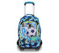SJ GANG STYLE JAM GANG Trolley Jack 8 ruote GLOWGAME, Blu, 34L, Scomponibile, Cross-over System, 3 in 1, Spallacci a scomparsa, Tasca portaborraccia, Barra regolabile, Scuola elementare, Bambino