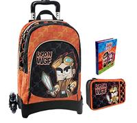 Trolley Lyon Gamer con zaino organizzato staccabile + astuccio 3 piani completo + diario multicolore 2022/2023 + Omaggio portachiave fischietto e penna colorata
