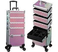Trolley Make Up 5 in 1 Trolley Estetista Valigetta Trucchi Trolley Trucco Valigetta Trucco Valigetta Estetista Valigia Make Up Valigetta Maniküre Valigetta per Cosmetici, Rosa