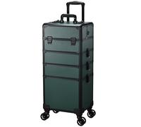Trolley make up 5 in 1 Valigetta porta Trucchi Grande Valigia Trucco Professionale Trolley Estetista Valigetta Parrucchieri Valigia Make Up per truccatori, parrucchieri e unghie, Verde scuro