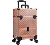 Trolley Make Up con Cassetto Valigetta Trucchi Trolley Trucco Valigetta Porta Trucchi Valigetta Maniküre Valigetta Trucco Valigia Make Up Trolley Estetista Valigetta per Cosmetici,Oro