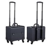 Trolley Make Up,Valigia Porta Trucchi, Custodia for trucco professionale for ricamo su unghie, custodia for cosmetici con rotelle, organizer for bellezza(Black-b)