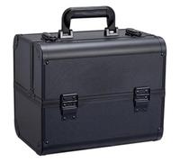 Trolley Make Up,Valigia Porta Trucchi, Valigia portaoggetti for trucco, custodia for unghie di bellezza, telaio in lega di alluminio, portatile(Black-red)