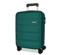 TROLLEY MONOCOLORE VERDE ROLL ROAD BAGAGLIO A MANO 4 RUOTE RIGIDO